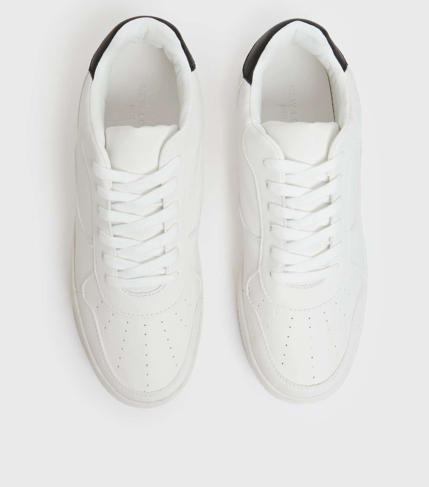 White Contrast Back Lace Up Chunky Trainers Image 3