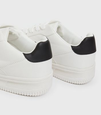 White trainers sale black back