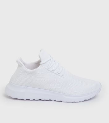 Mens smart hot sale white trainers