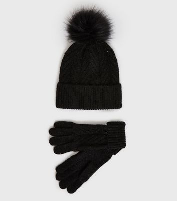 black 2 bobble hat