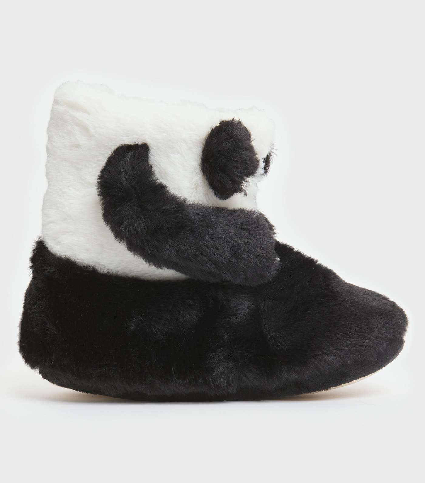 Girls White Panda Boot Slippers Image 3