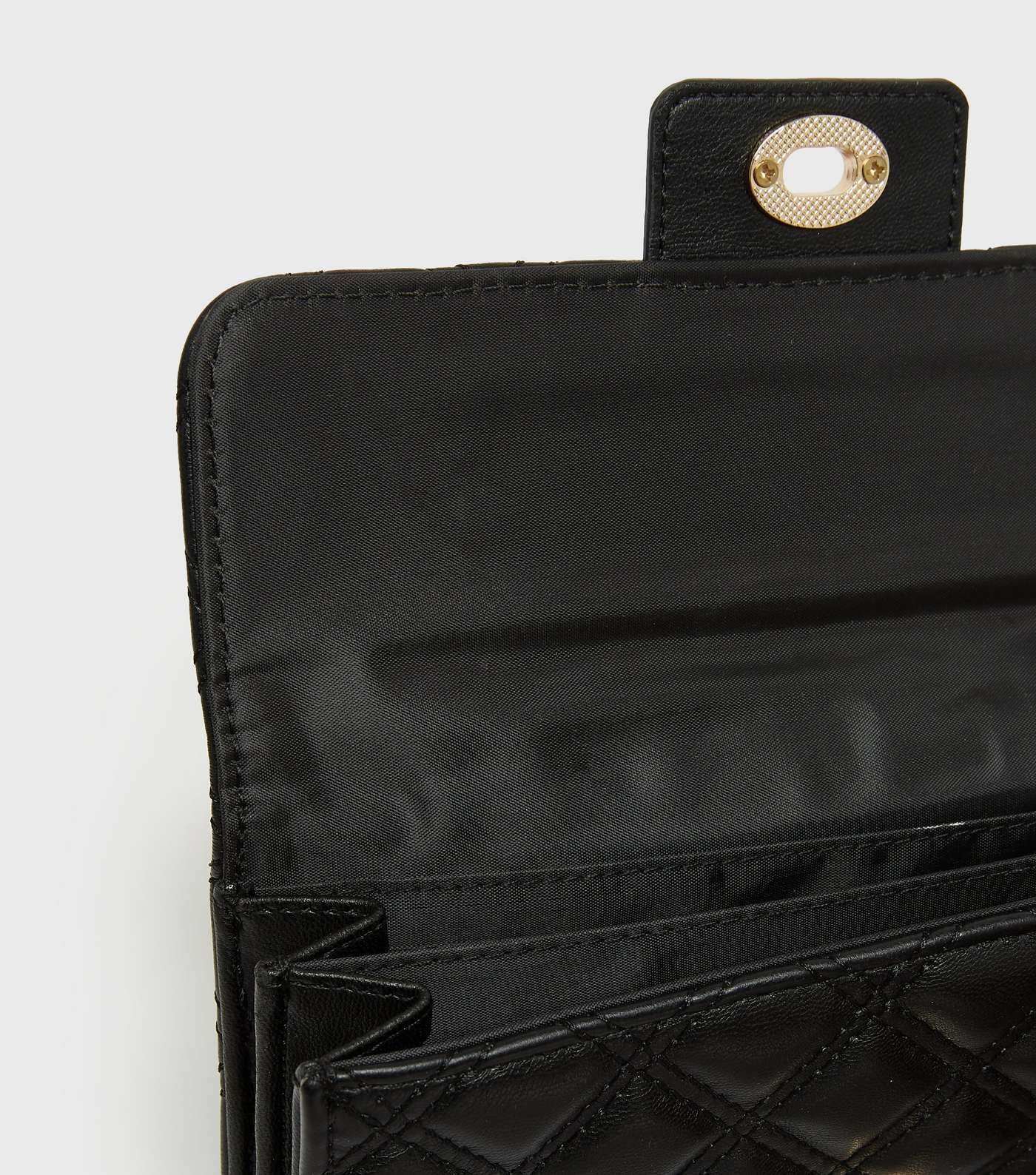 Black Quilted Leather-Look Purse Image 3
