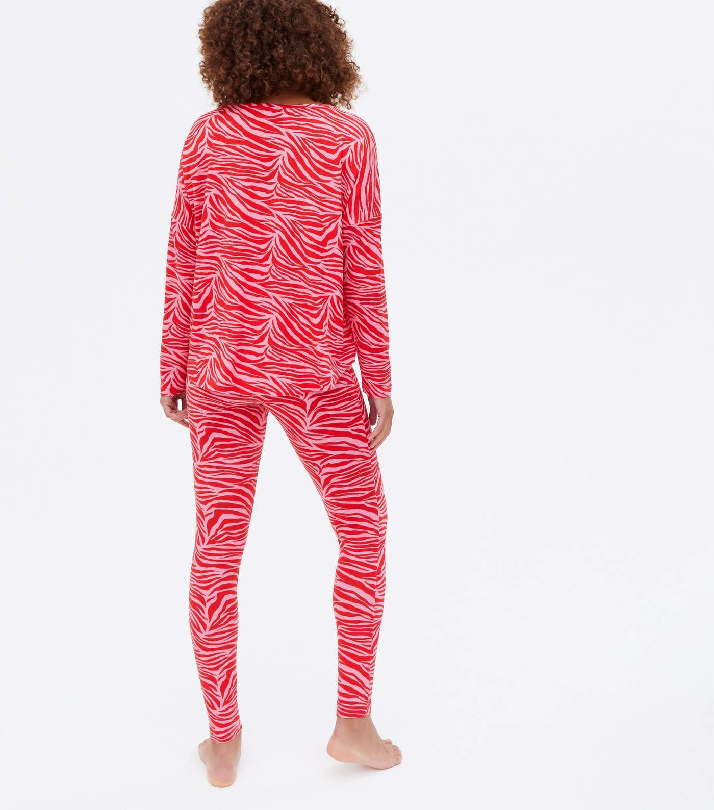 Red Zebra Print Soft Touch Legging Pyjama Set Image 4