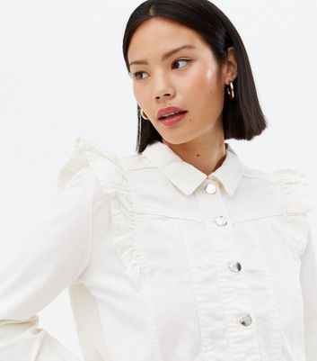 White hot sale frill jacket