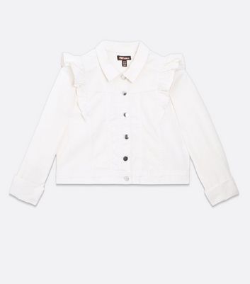 Pink Vanilla White Denim Frill Jacket 