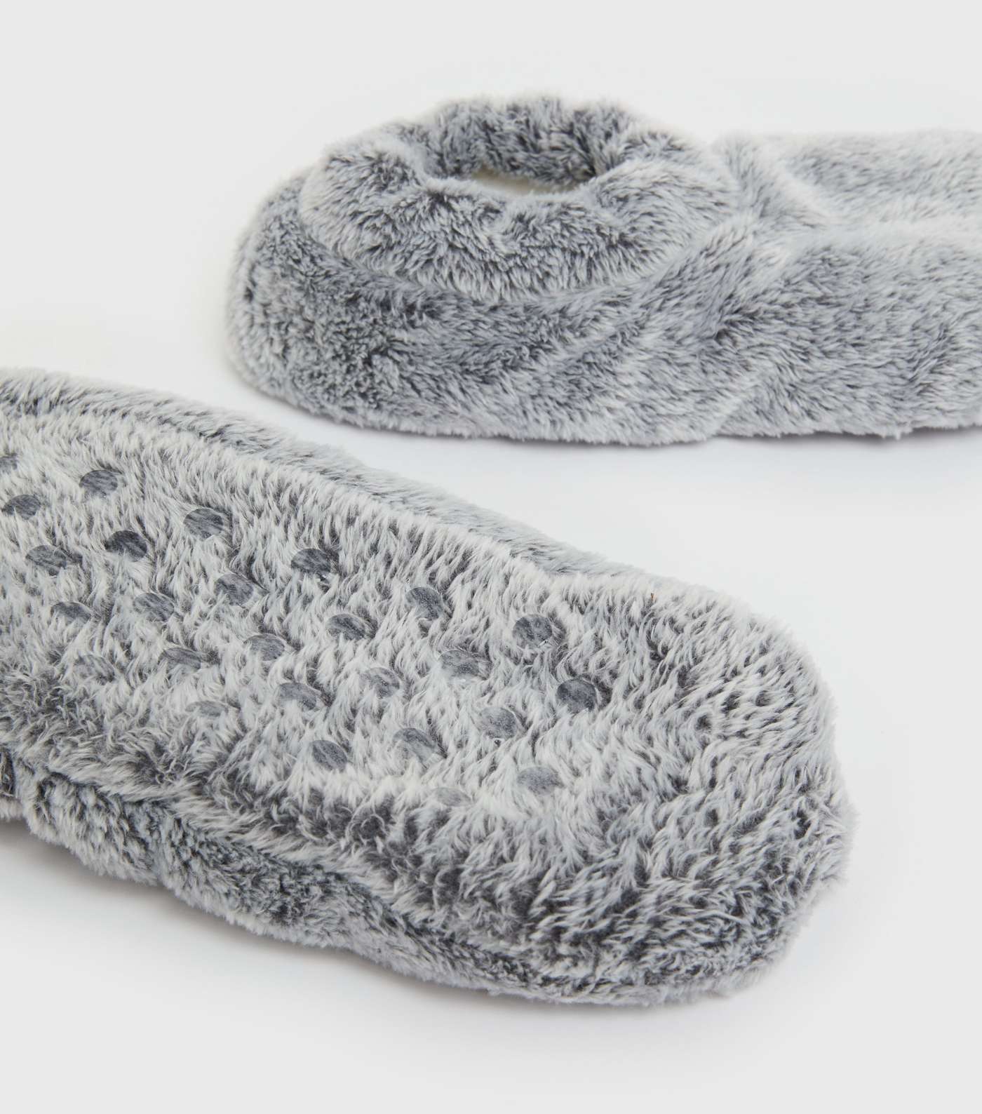 Grey Fluffy Boot Socks Image 2
