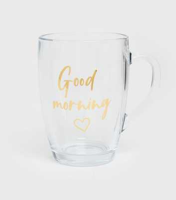 Clear Good Morning Metallic Logo Mug