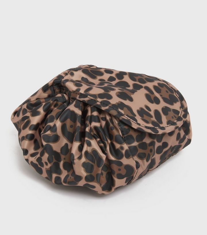 Brown Leopard Print Flat Makeup Bag | New Look