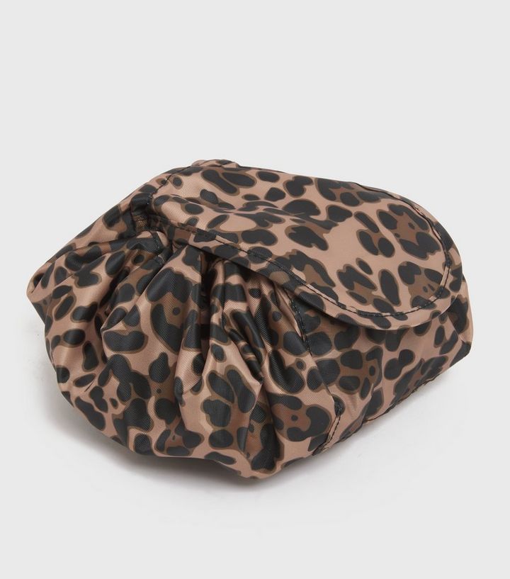 Brown Leopard Print Flat Makeup Bag | New Look Brown Leopard Print Flat Makeup Bag | New Look