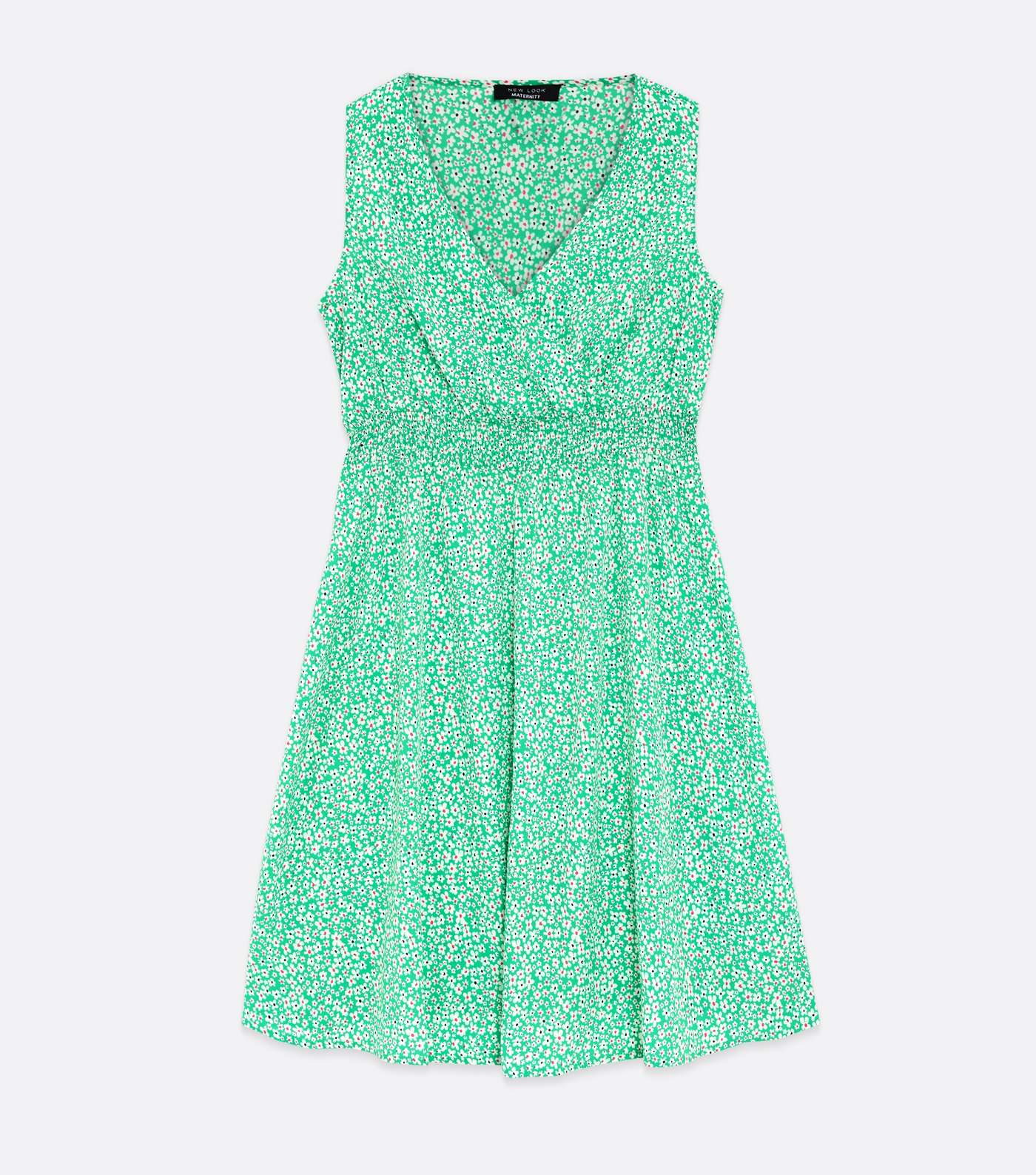 Maternity Green Ditsy Floral Wrap Dress Image 5
