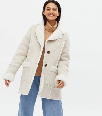 new look shearling coat