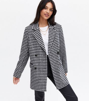 checkered long blazer