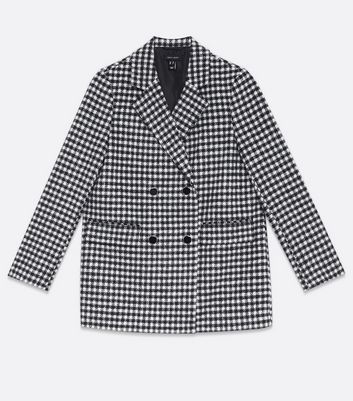 black and white gingham blazer