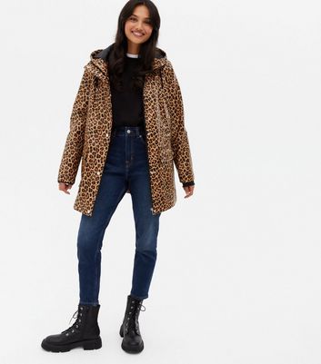 leopard print gap coat