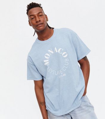 Pale Blue Monaco Leisure Club Logo T 