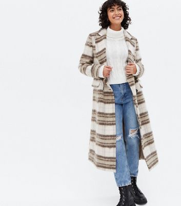 New look plaid hot sale check coat