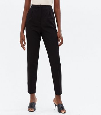 long leg slim fit black trousers