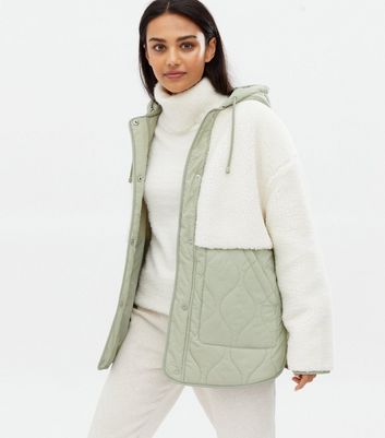 Click to view product details and reviews for Cream Quilted Teddy Jacket New Look.