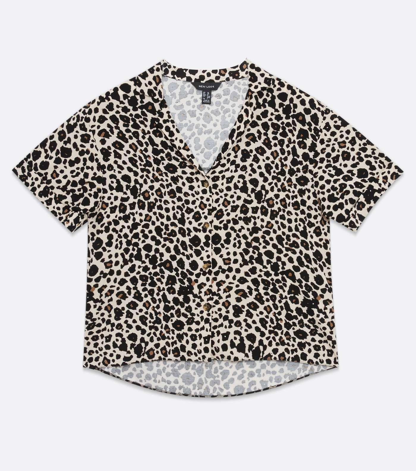 Brown Leopard Print Short Sleeve Shirt Image 5