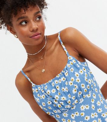 new look blue daisy dress