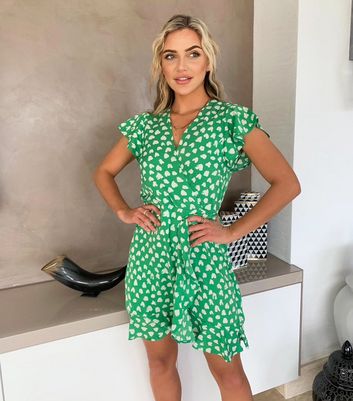 green skater dress new look