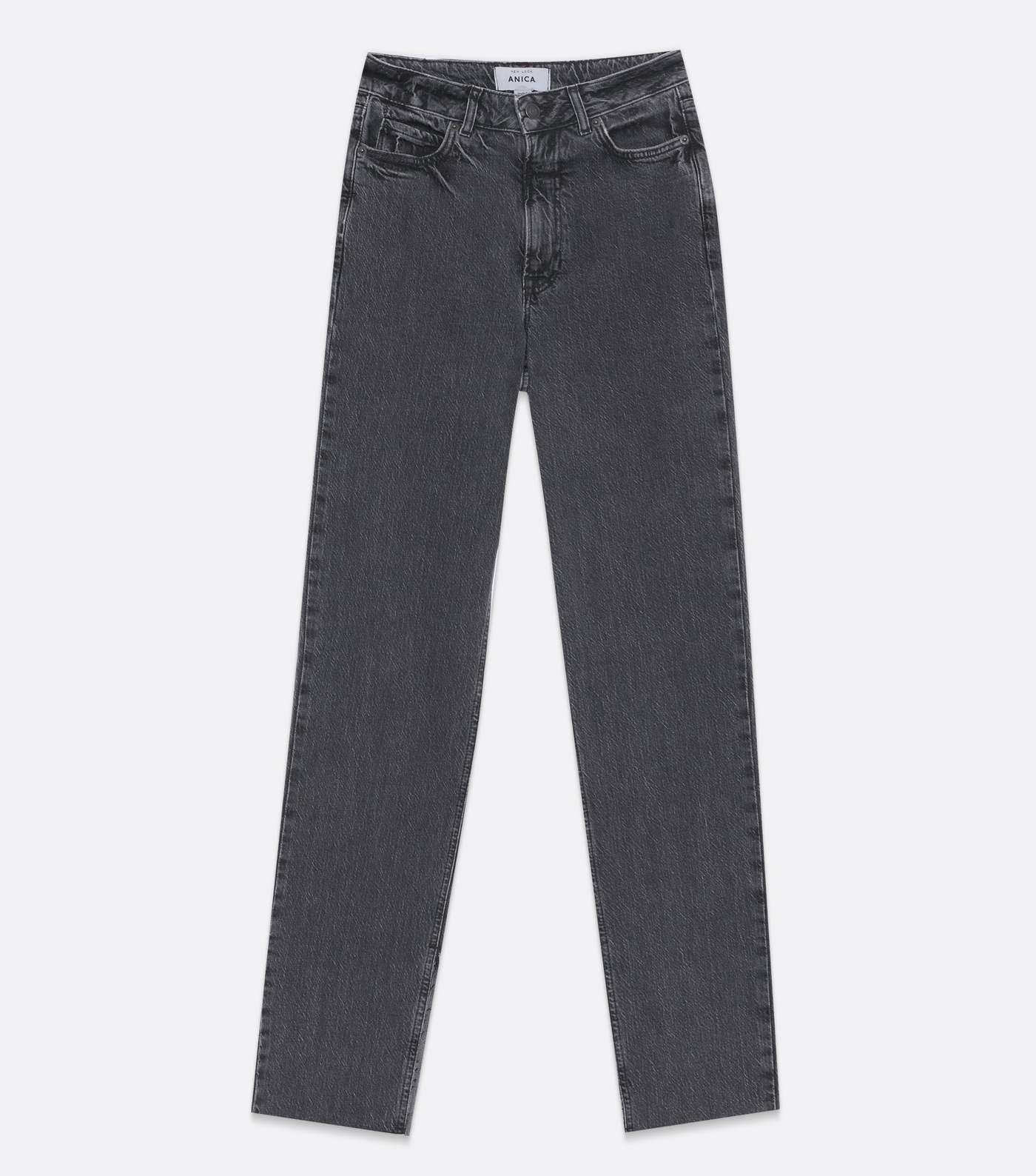 Black Long Split Anica Straight Leg Jeans Image 5