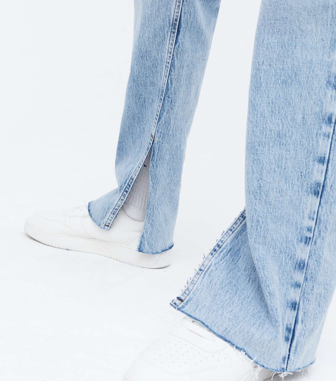 Blue Long Split Anica Straight Leg Jeans Image 3