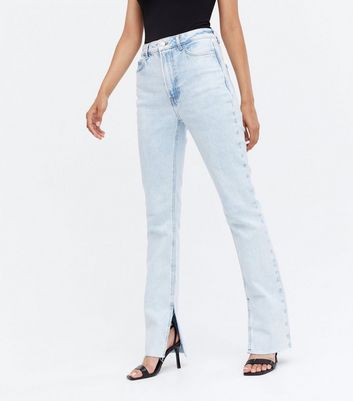 jeans high rise split slim zara