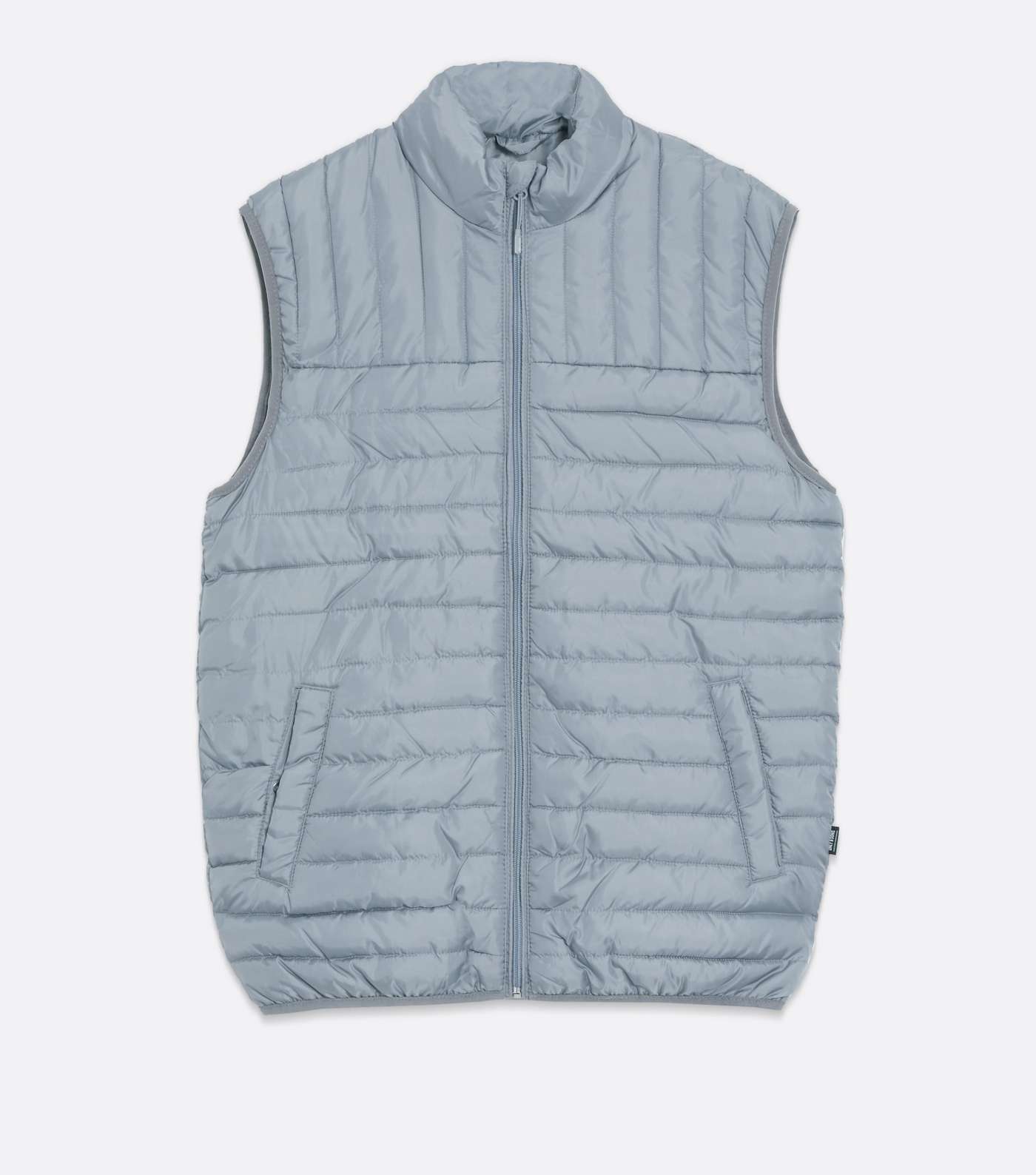 Only & Sons Pale Blue Quilted High Neck Gilet Image 5