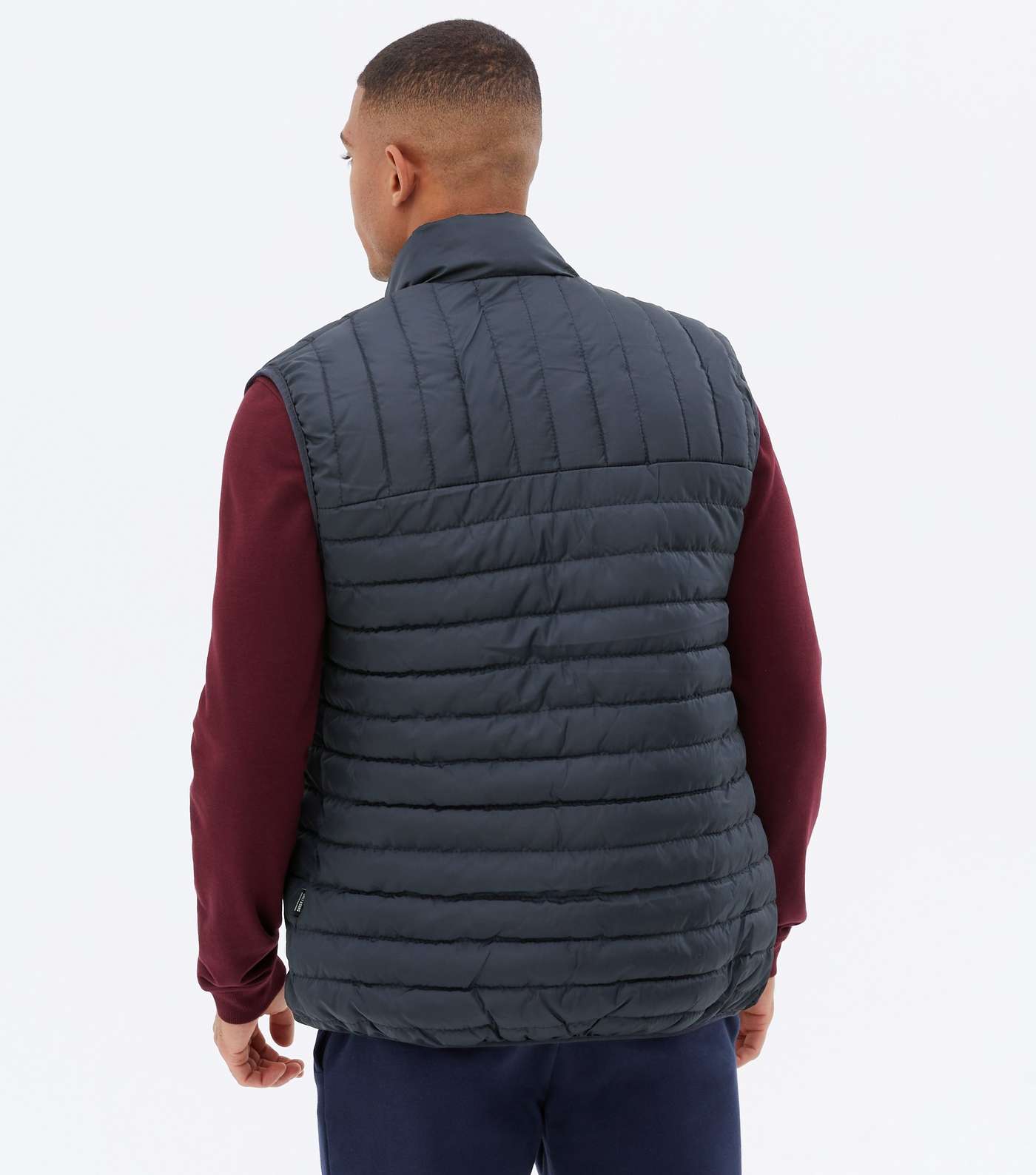 Only & Sons Navy Quilted High Neck Gilet Image 4