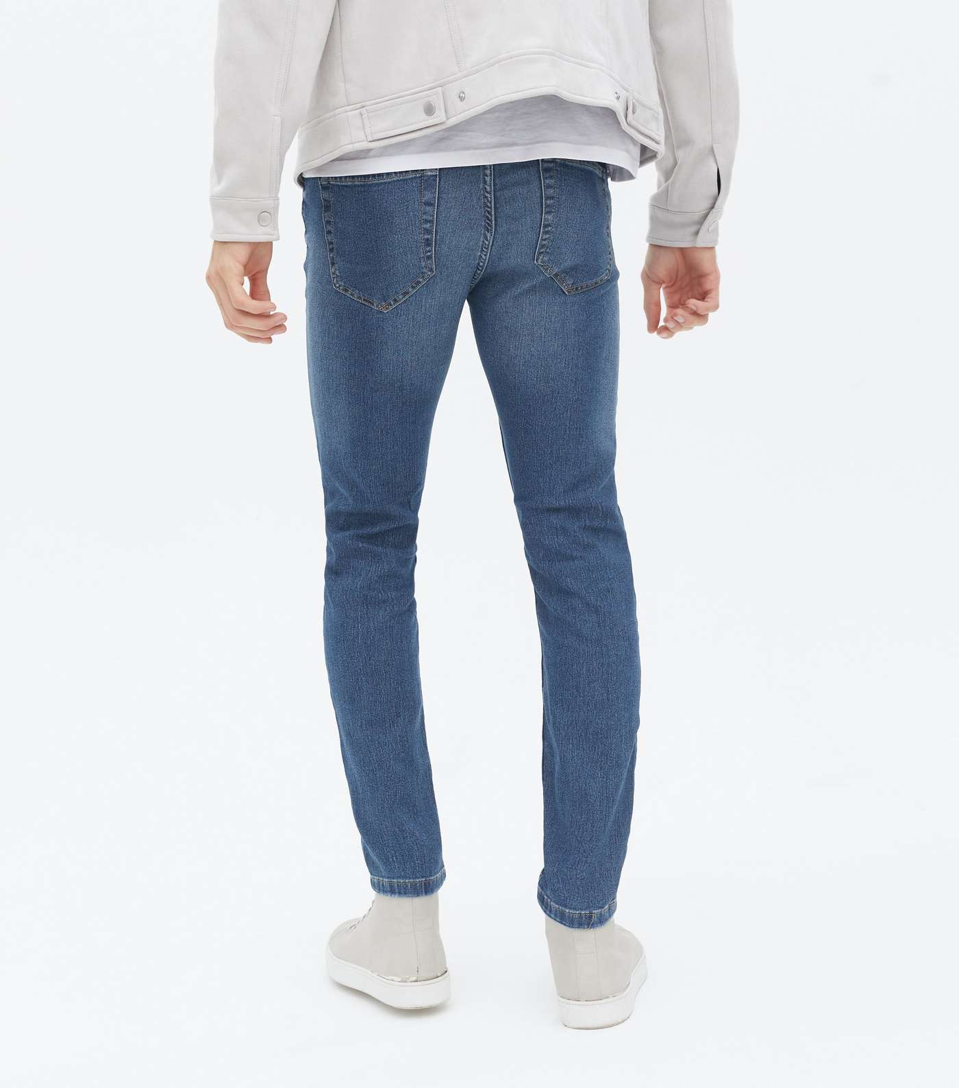 Only & Sons Blue Mid Wash Skinny Jeans Image 4