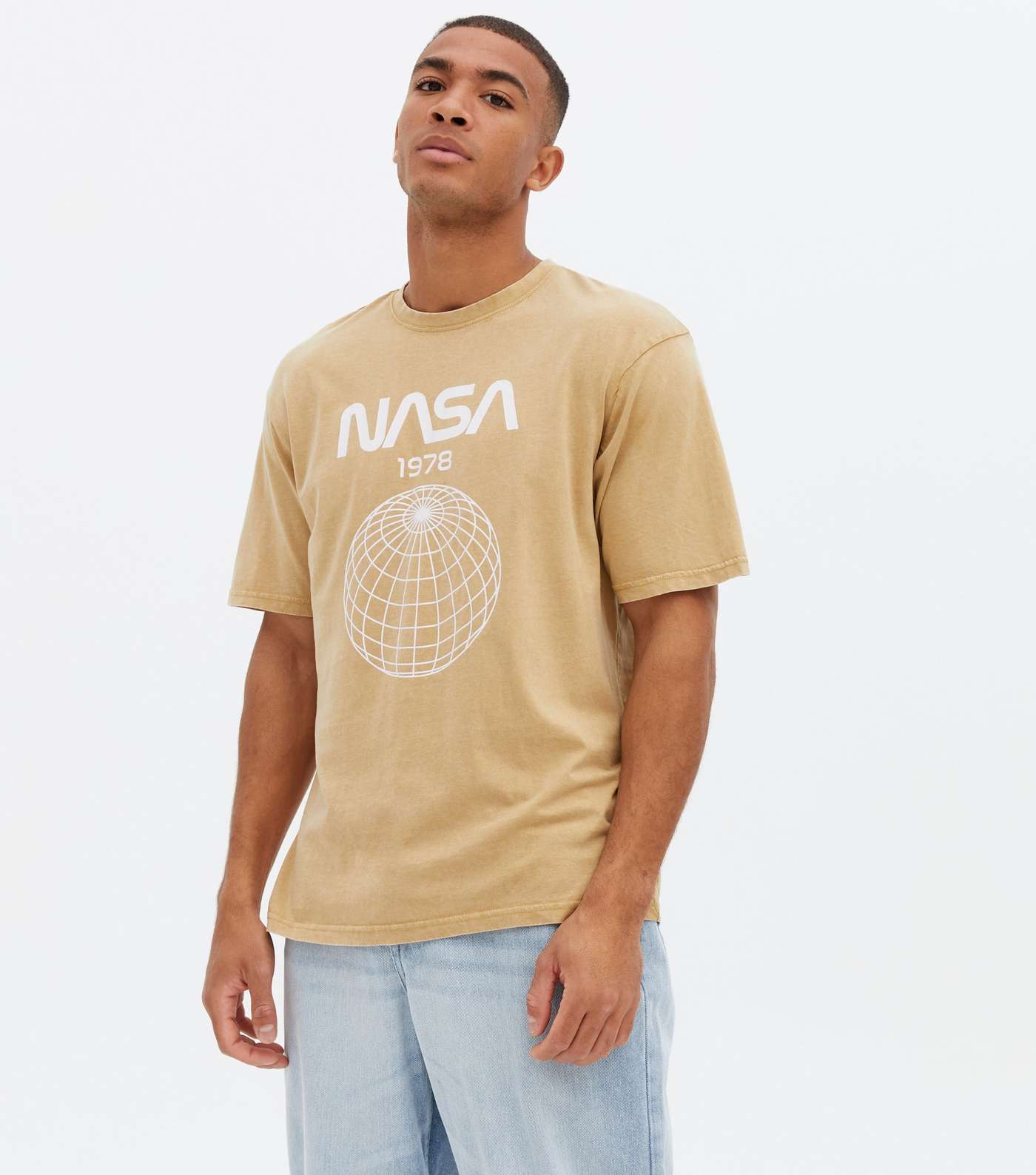 Only & Sons Stone NASA Logo Crew T-Shirt