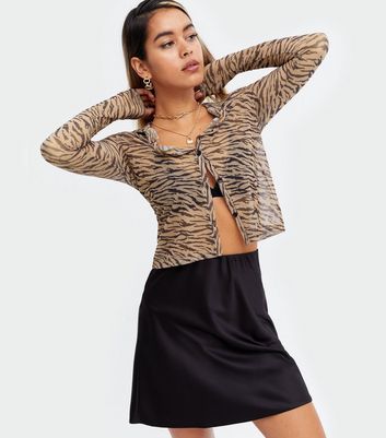 White Zebra Print Mesh Crop Top - Anan main image 0