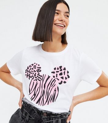 White Disney Mickey Mouse Animal Print 