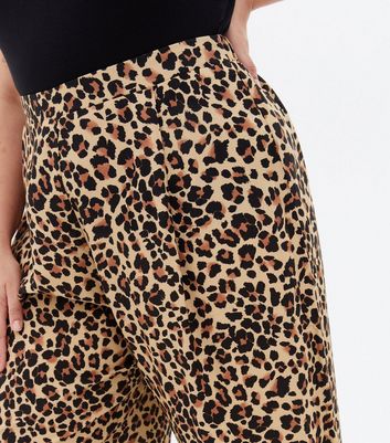 Albaray Leopard Print Wide Leg Trousers Brown at John Lewis  Partners