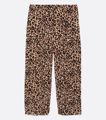 Curves Brown Leopard Print Wide Leg 