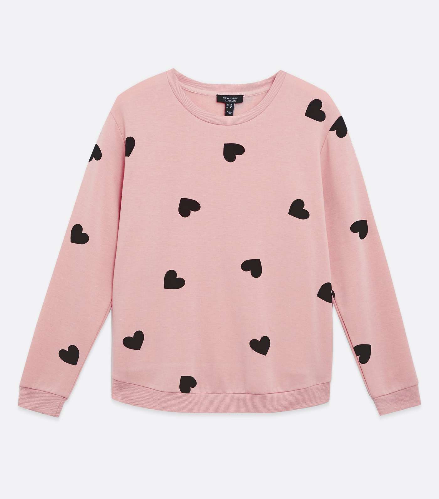 Maternity Pink Heart Pyjama Sweatshirt Image 5