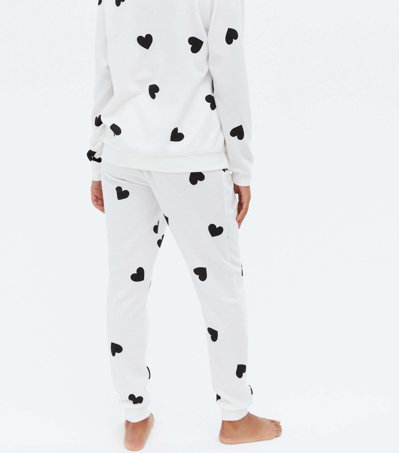 Maternity White Heart Pyjama Joggers Image 4