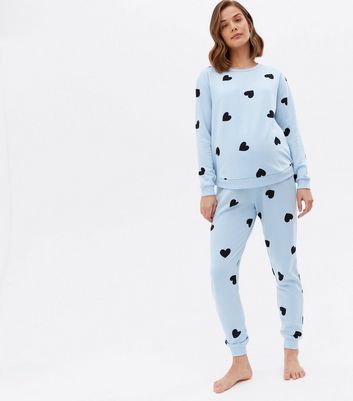 Maternity Blue Heart Over Bump Pyjama 