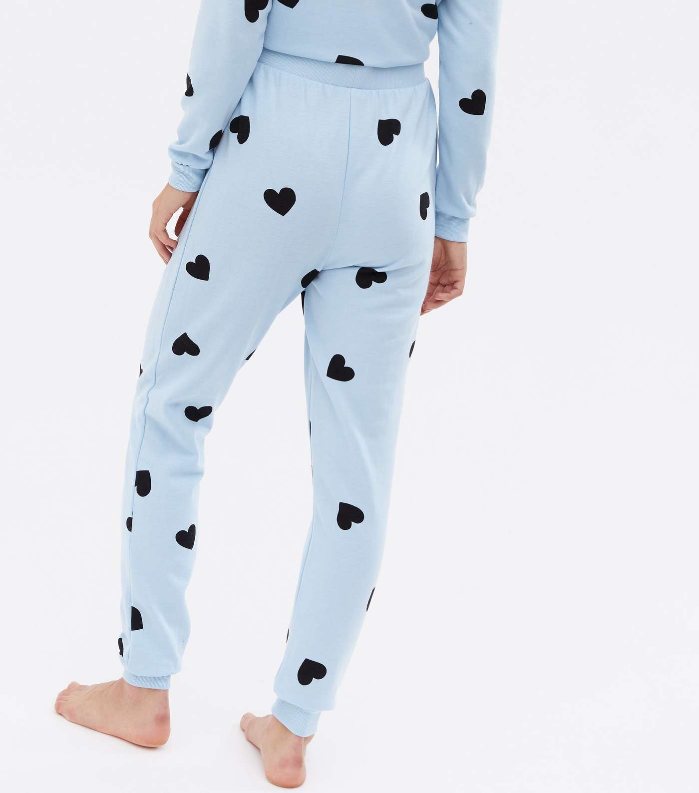 Maternity Blue Heart Over Bump Pyjama Joggers Image 4