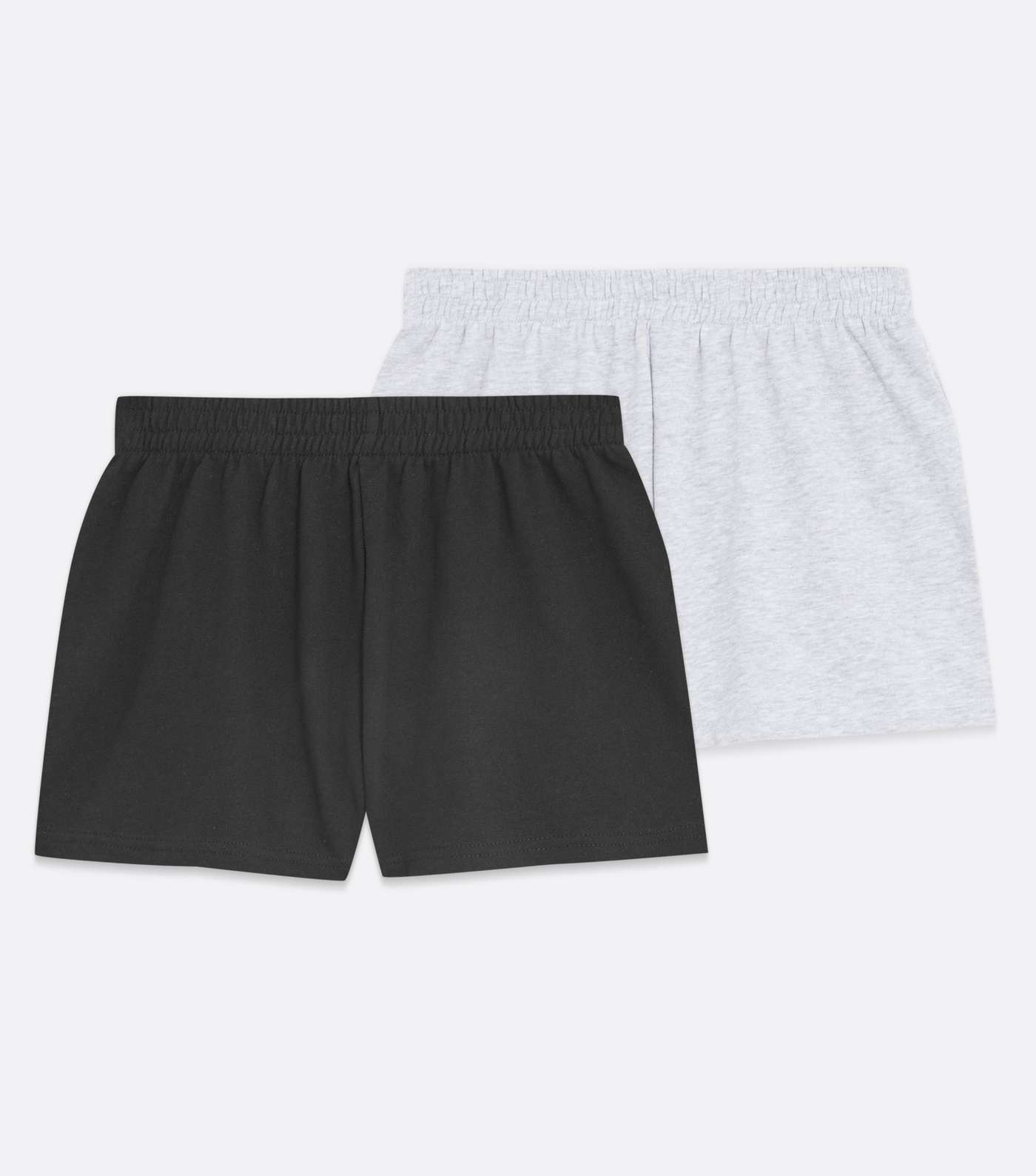 Girls 2 Pack Grey and Black Jersey Shorts Image 5