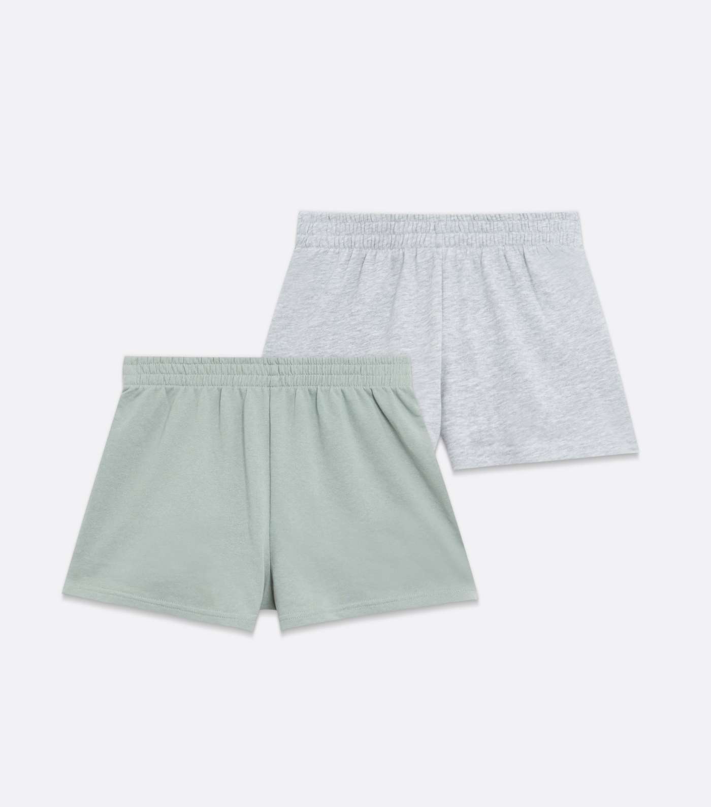 Girls 2 Pack Light Green and Grey Jersey Shorts Image 5