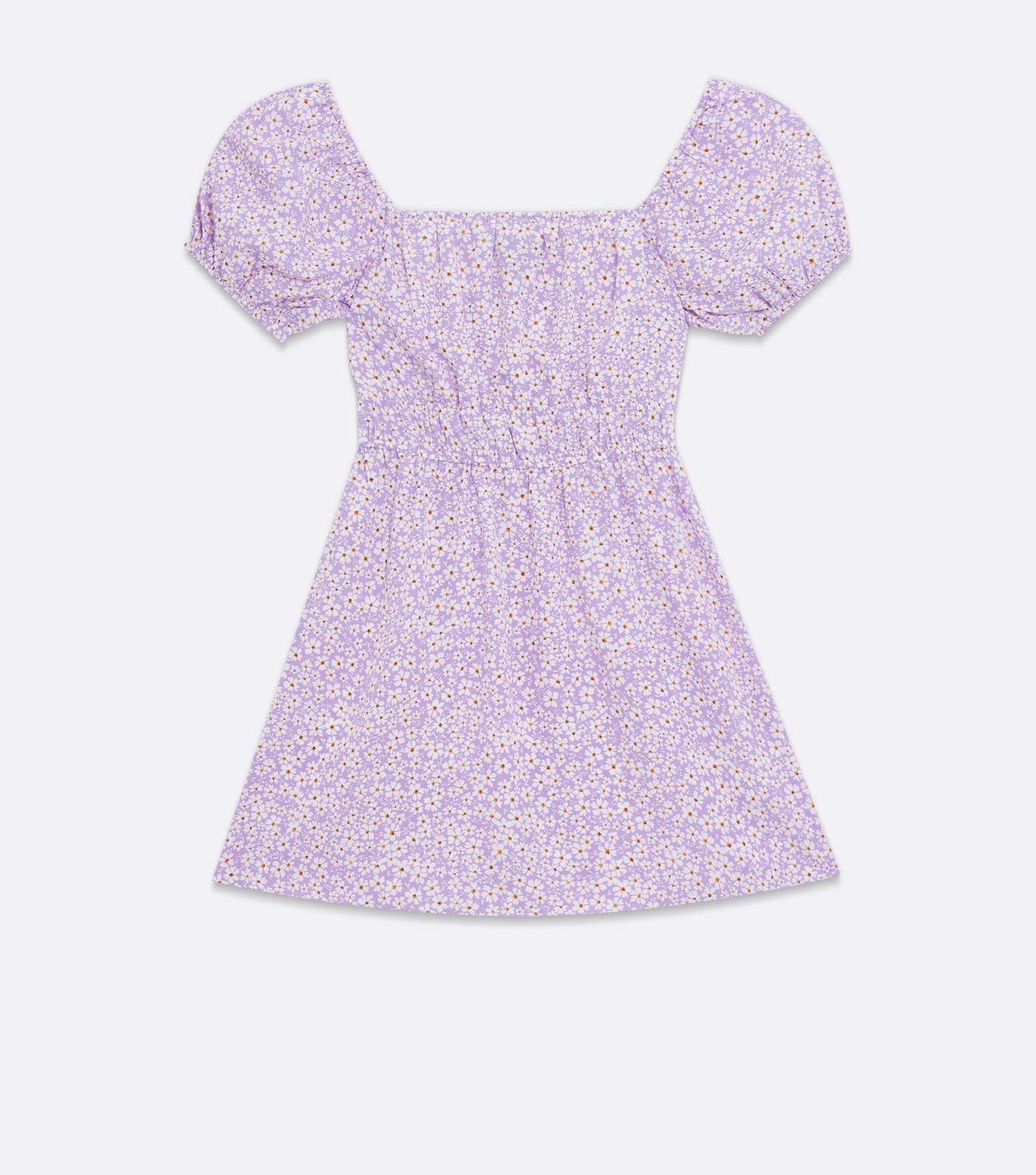 Petite Purple Ditsy Floral Square Neck Mini Dress Image 5