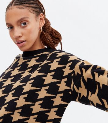 dogtooth print jumper