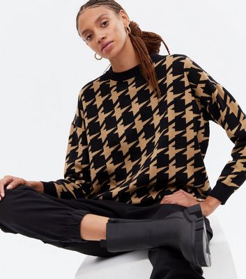 dogtooth print jumper