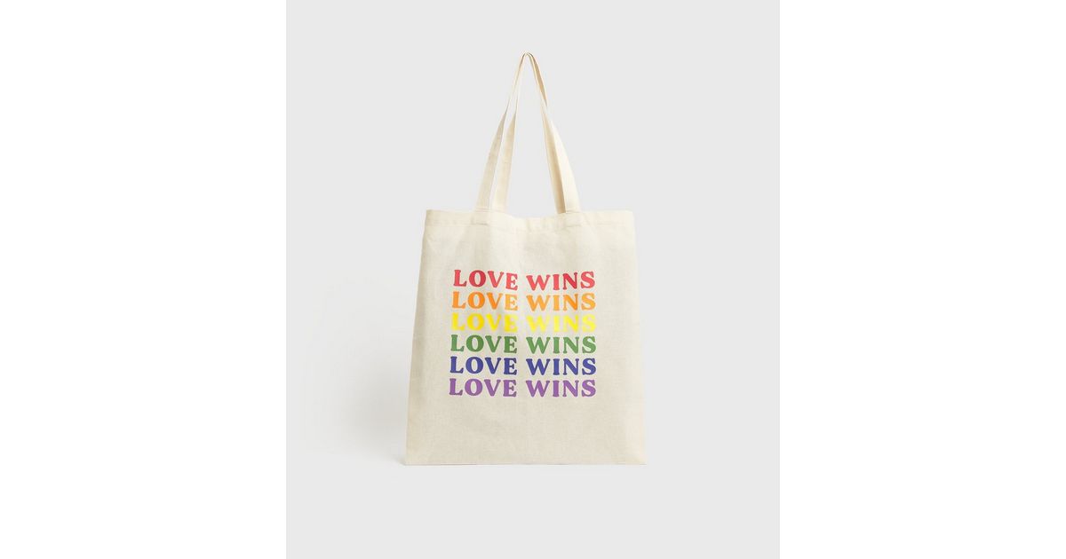  Pardick Love Heart Canvas Tote Bag for Women Rainbow
