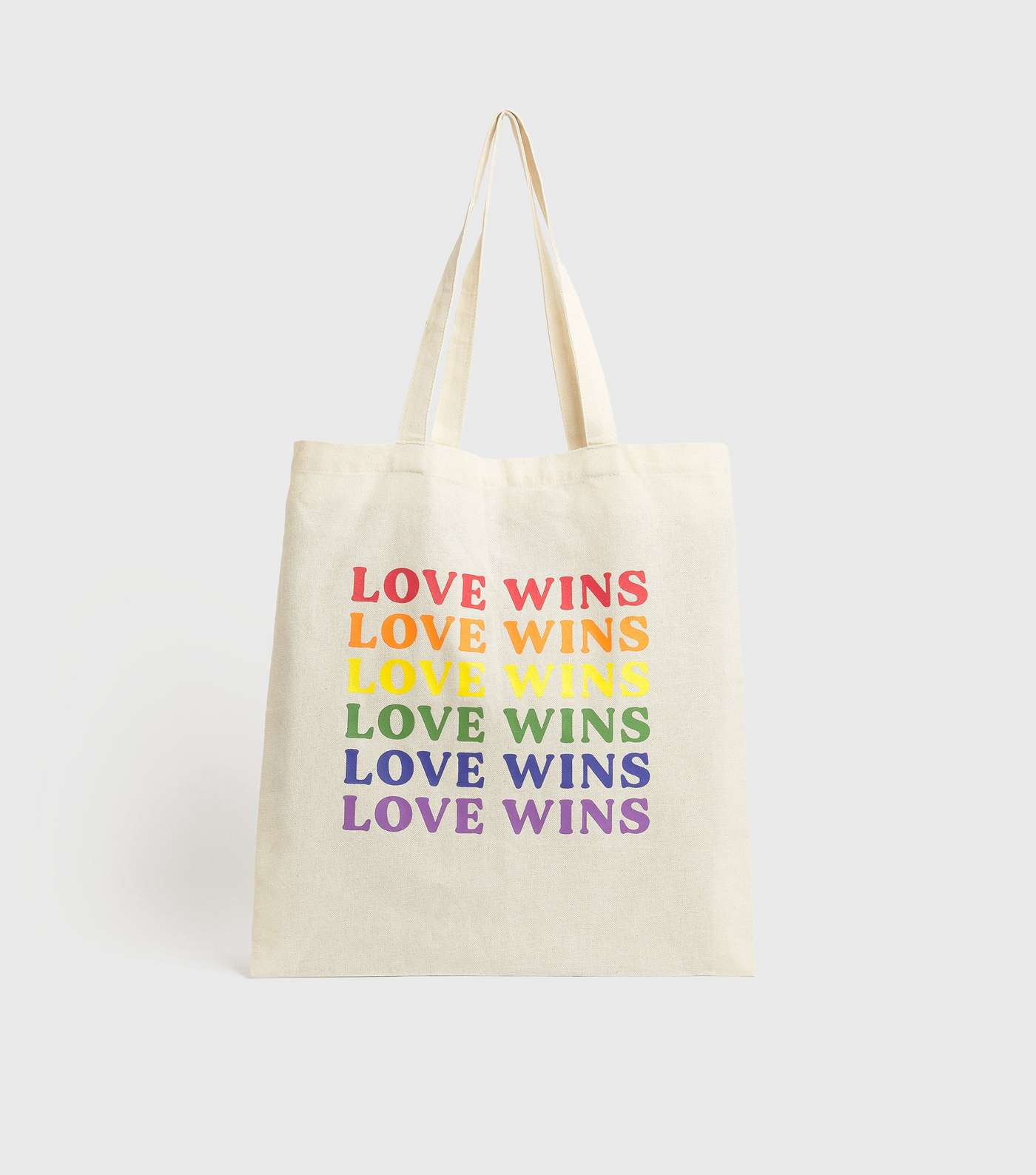Cream Rainbow Love Wins Pride Charity Tote Bag