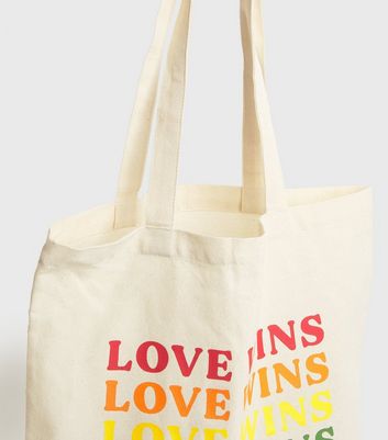  Pardick Love Heart Canvas Tote Bag for Women Rainbow