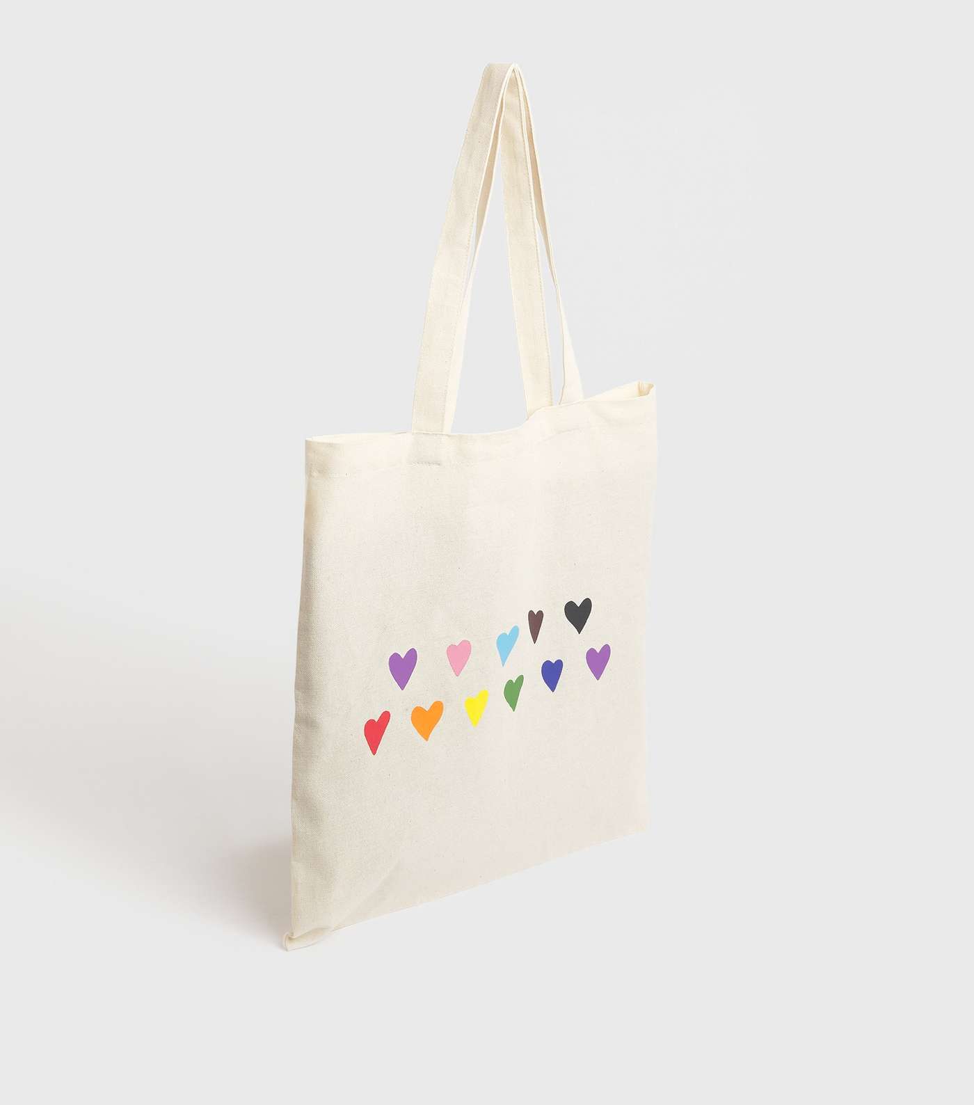 Cream Rainbow Heart Pride Charity Tote Bag Image 3