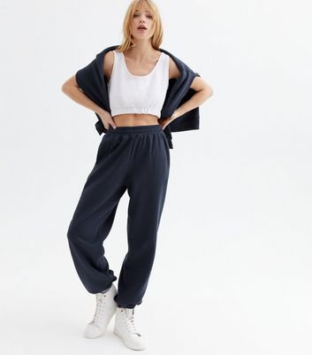 Navy womens jogging bottoms sale